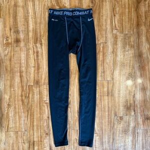 Nike Pro Combat Dri-FIT Black Compression Athletic Ski Leggings Size Small